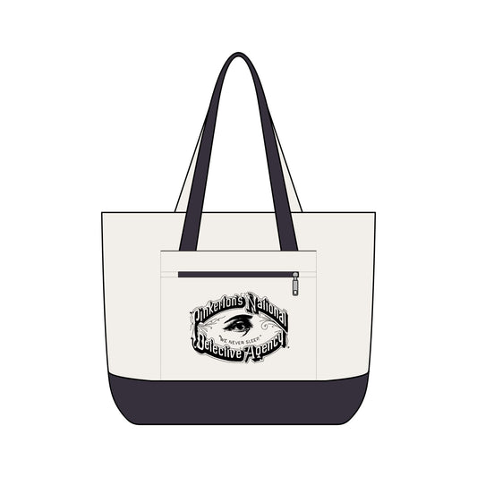 Canvas Tote Bag with Zippered Pocket