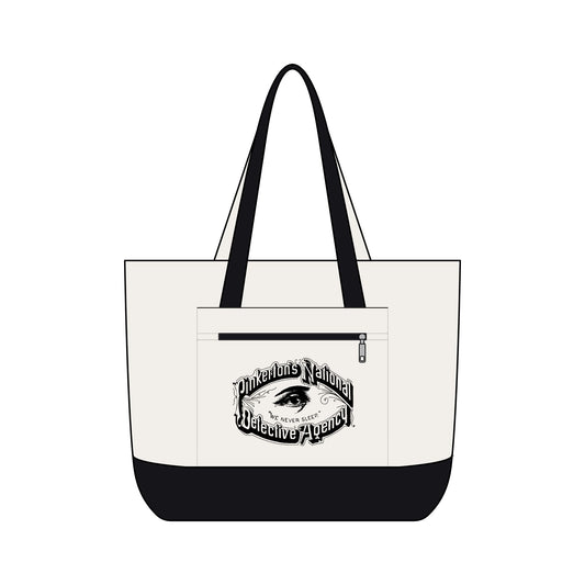 Canvas Tote Bag with Zippered Pocket